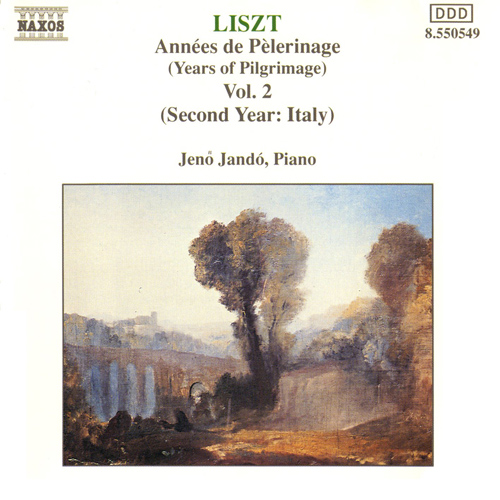 Liszt: Années de Pèlerinage II LISZT, F.: Années de Pèlerinage, Vol. 2 (Jandó) - 8.550549